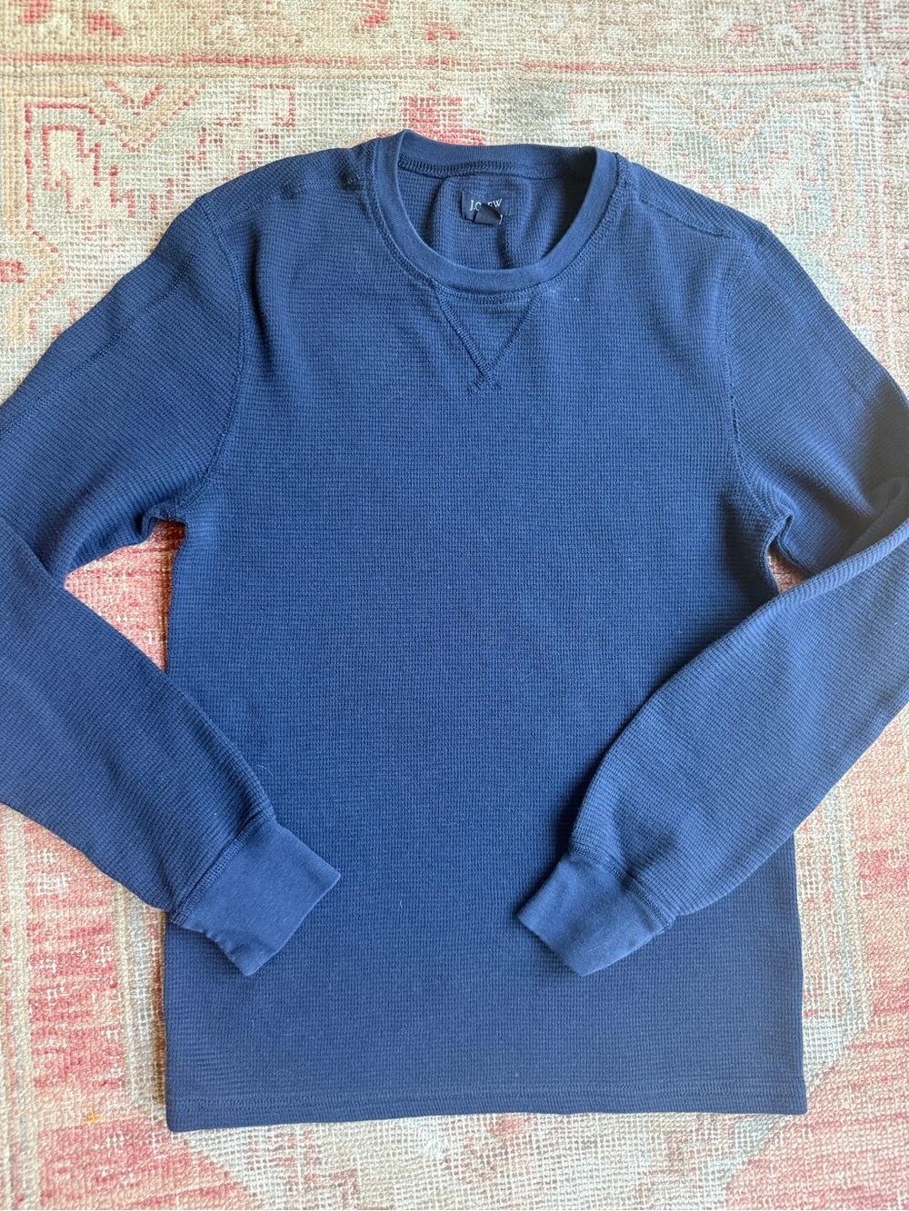 J. Crew Men's Navy Long-Sleeve Waffle Thermal Tee